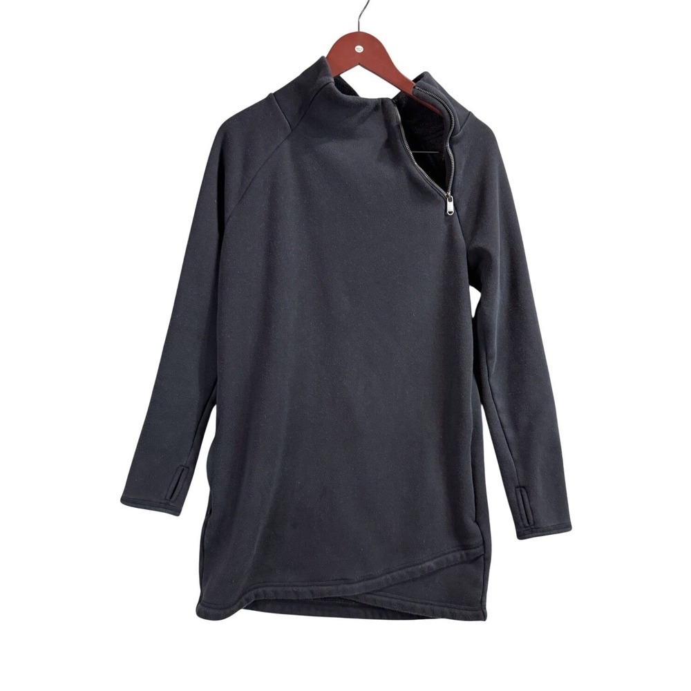 Athleta Dress Small Black Cozy Karma Mock Neck Sweater Dress Stretch Pockets